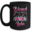 Personalized Blessed To Be Called Lala Custom Grandkids Name Mothers Day Birthday Christmas Rose Butterfly Mug | siriusteestore