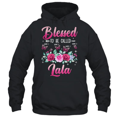 Personalized Blessed To Be Called Lala Custom Grandkids Name Mothers Day Birthday Christmas Rose Butterfly Shirt & Tank Top | siriusteestore