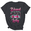 Personalized Blessed To Be Called Lolly Custom Grandkids Name Mothers Day Birthday Christmas Rose Butterfly Shirt & Tank Top | siriusteestore