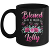 Personalized Blessed To Be Called Lolly Custom Grandkids Name Mothers Day Birthday Christmas Rose Butterfly Mug | siriusteestore