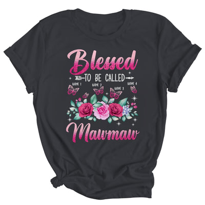 Personalized Blessed To Be Called Mawmaw Custom Grandkids Name Mothers Day Birthday Christmas Rose Butterfly Shirt & Tank Top | siriusteestore