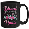 Personalized Blessed To Be Called Nana Custom Grandkids Name Mothers Day Birthday Christmas Rose Butterfly Mug | siriusteestore