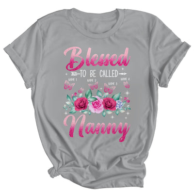 Personalized Blessed To Be Called Nanny Custom Kids Name Mothers Day Birthday Christmas Rose Butterfly Shirt & Tank Top | siriusteestore