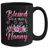 Personalized Blessed To Be Called Nanny Custom Kids Name Mothers Day Birthday Christmas Rose Butterfly Mug | siriusteestore