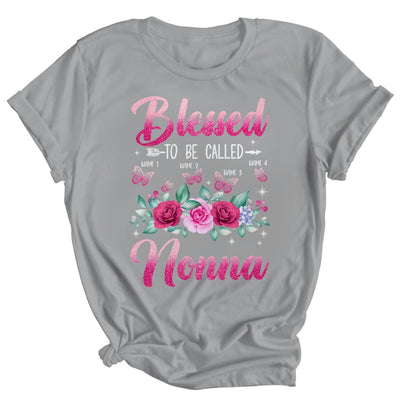 Personalized Blessed To Be Called Nonna Custom Grandkids Name Mothers Day Birthday Christmas Rose Butterfly Shirt & Tank Top | siriusteestore