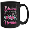 Personalized Blessed To Be Called Nonna Custom Grandkids Name Mothers Day Birthday Christmas Rose Butterfly Mug | siriusteestore
