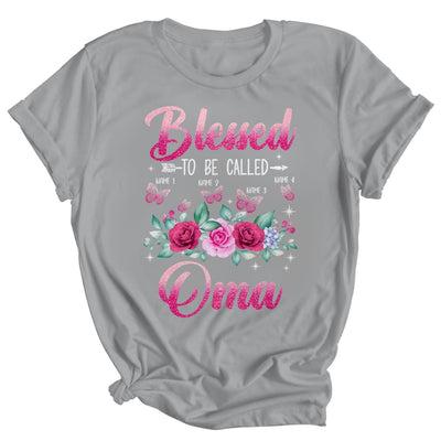 Personalized Blessed To Be Called Oma Custom Grandkids Name Mothers Day Birthday Christmas Rose Butterfly Shirt & Tank Top | siriusteestore