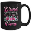 Personalized Blessed To Be Called Oma Custom Grandkids Name Mothers Day Birthday Christmas Rose Butterfly Mug | siriusteestore