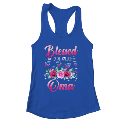 Personalized Blessed To Be Called Oma Custom Grandkids Name Mothers Day Birthday Christmas Rose Butterfly Shirt & Tank Top | siriusteestore