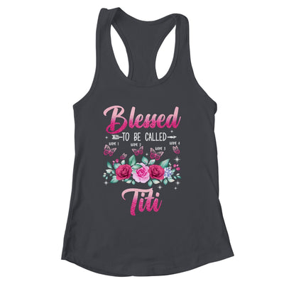 Personalized Blessed To Be Called Titi Custom Kids Name Mothers Day Birthday Christmas Rose Butterfly Shirt & Tank Top | siriusteestore