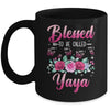 Personalized Blessed To Be Called Yaya Custom Kids Name Mothers Day Birthday Christmas Rose Butterfly Mug | siriusteestore