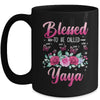 Personalized Blessed To Be Called Yaya Custom Kids Name Mothers Day Birthday Christmas Rose Butterfly Mug | siriusteestore