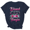 Personalized Blessed To Be Called Yiayia Custom Grandkids Name Mothers Day Birthday Christmas Rose Butterfly Shirt & Tank Top | siriusteestore