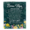 Personalized Bonus Mom Blanket From Stepdaughter Floral Green We Love You Stepmother Mothers Day Birthday Gifts Christmas Customized Fleece Blanket | siriusteestore