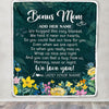 Personalized Bonus Mom Blanket From Stepdaughter Floral Green We Love You Stepmother Mothers Day Birthday Gifts Christmas Customized Fleece Blanket | siriusteestore