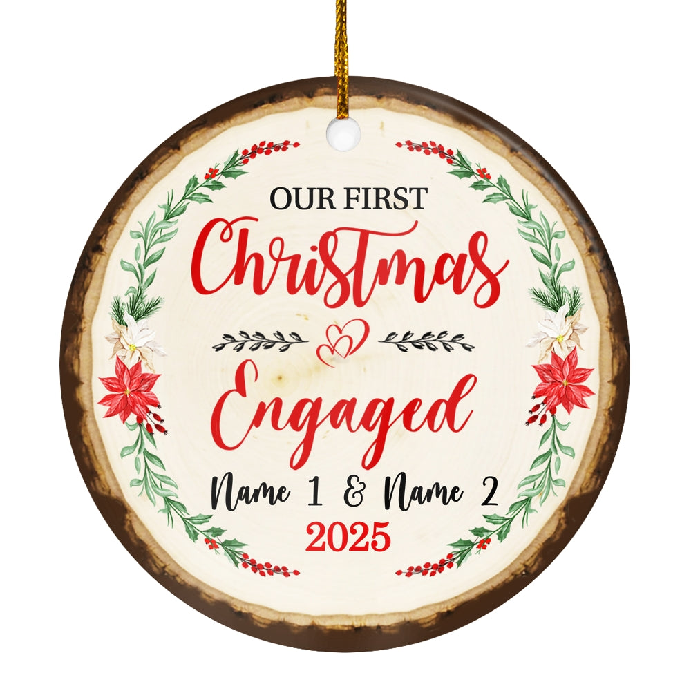 Personalized Christmas Ornament Let's Make Memories Custom for Engaged Getting Married Wedding Couple Customized Christmas Tree Ornament | siriusteestore