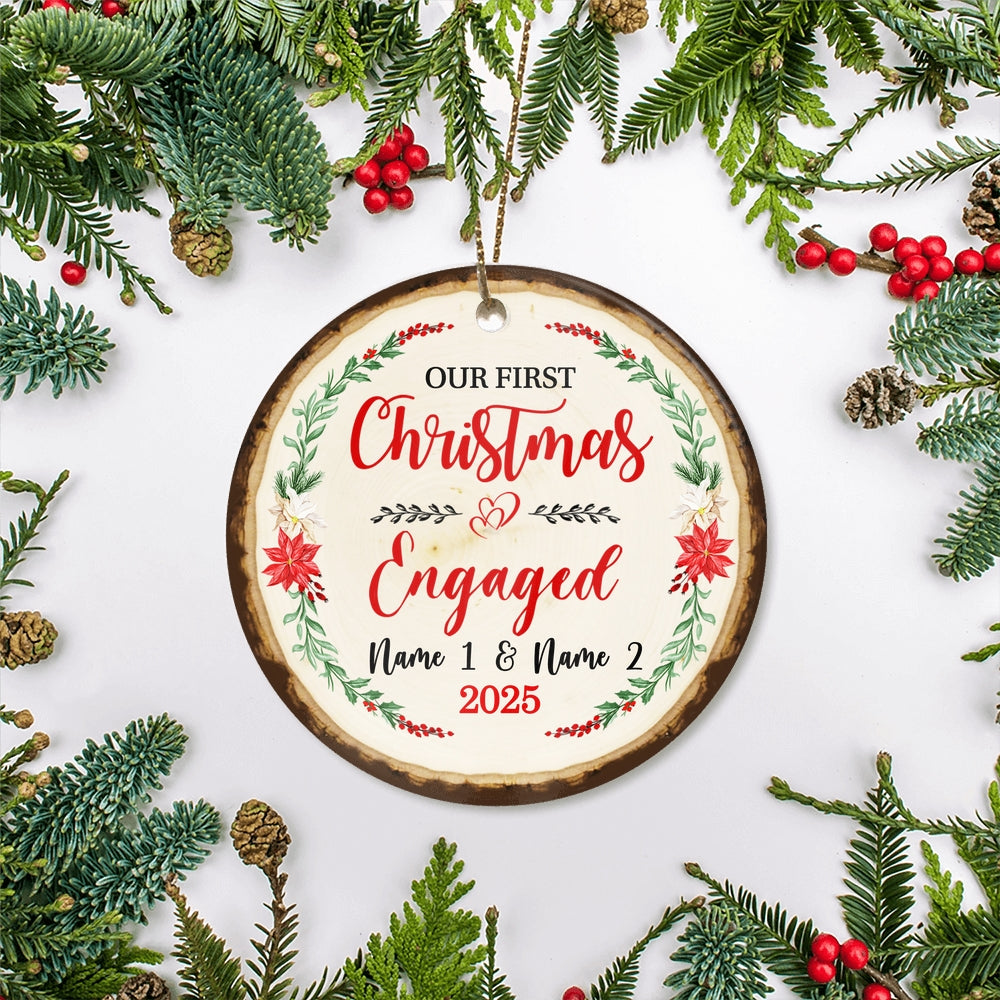 Personalized Christmas Ornament Let's Make Memories Custom for Engaged Getting Married Wedding Couple Customized Christmas Tree Ornament | siriusteestore