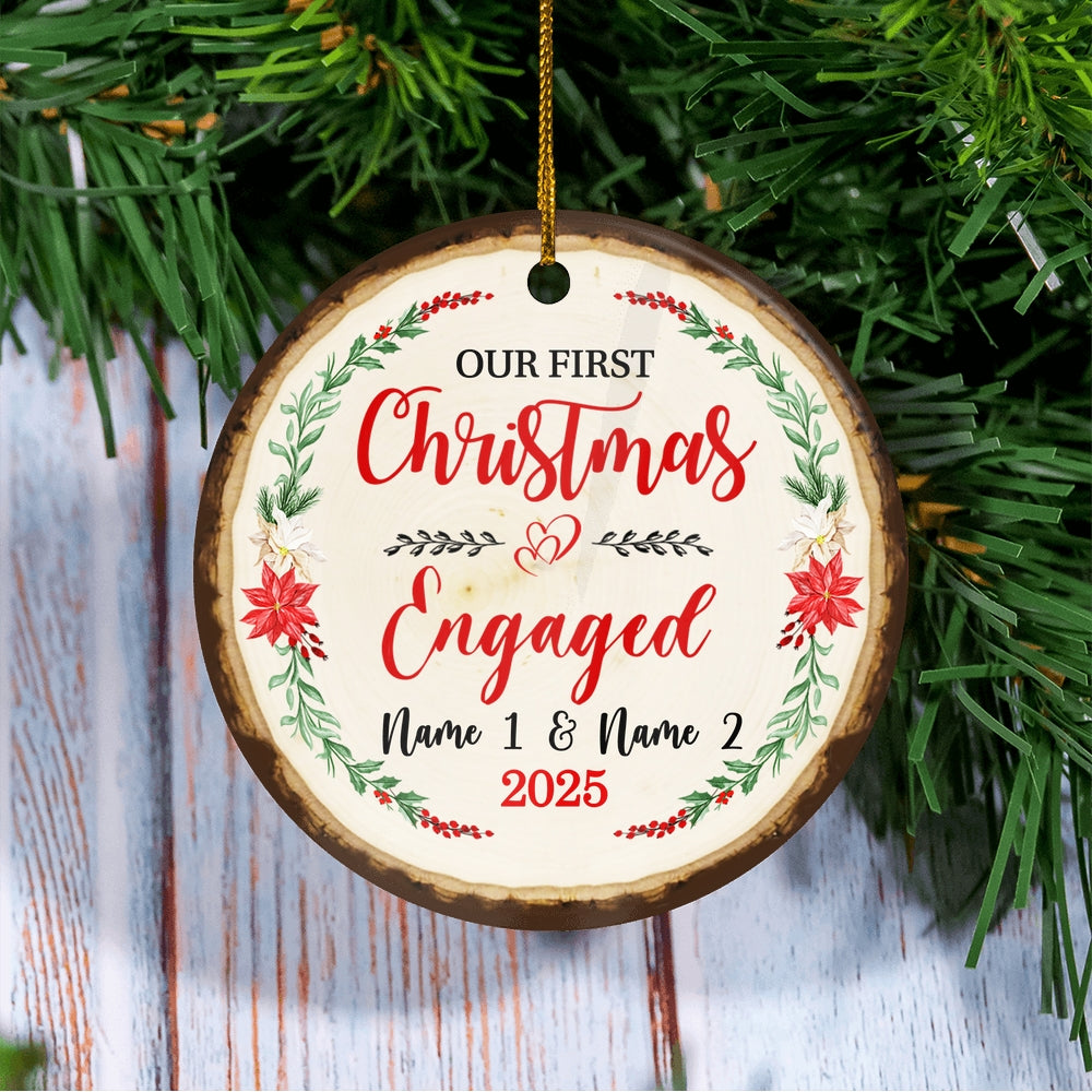 Personalized Christmas Ornament Let's Make Memories Custom for Engaged Getting Married Wedding Couple Customized Christmas Tree Ornament | siriusteestore