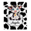 Personalized Custom Name Blanket For Boy Girl Cow Design Kids Nursery Newborn Daughter Granddaughter Niece Birthday Customized Christmas Fleece Throw Blanket | siriusteestore