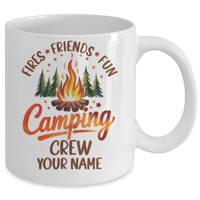 Personalized Custom Name Fires Friends Fun Camping Crew Summer Camp Campfire Vacation Mug | siriusteestore