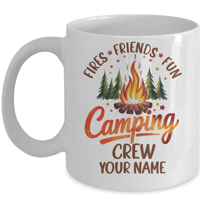 Personalized Custom Name Fires Friends Fun Camping Crew Summer Camp Campfire Vacation Mug | siriusteestore