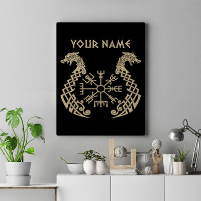 Personalized Custom Name Viking Canvas Nordic Scandinavian Norse Runes For Men Women Mom Dad Lovers Birthday Christmas Custom Wall Art Print Framed Canvas | siriusteestore