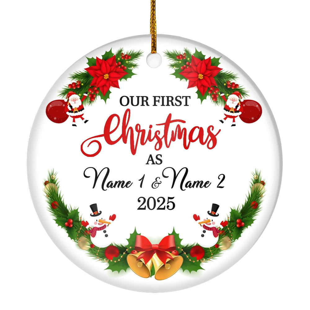 Personalized Custom Our First Christmas Merry Christmas Gift For New Home Customized Christmas Tree Ornament | siriusteestore