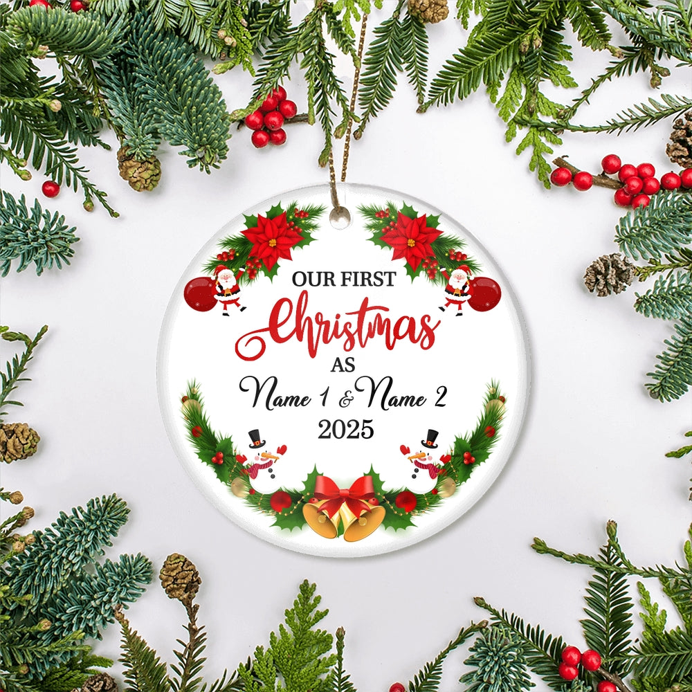 Personalized Custom Our First Christmas Merry Christmas Gift For New Home Customized Christmas Tree Ornament | siriusteestore