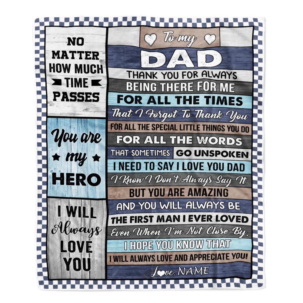 Personalized Dear Dad Blanket From Daughter Son Wood Dad Who Wants Nothing Dad Birthday Fathers Day Thanksgiving Christmas Customized Gift Fleece Blanket | siriusteestore