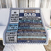 Personalized Dear Dad Blanket From Daughter Son Wood Dad Who Wants Nothing Dad Birthday Fathers Day Thanksgiving Christmas Customized Gift Fleece Blanket | siriusteestore