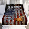 Personalized Dear Daddy Blanket From Son Little Boy Usa Flag Thank You I Love You Dad Deer Father's Day Birthday Christmas Customized Fleece Blanket | siriusteestore