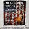 Personalized Dear Daddy Blanket From Son Little Boy Usa Flag Thank You I Love You Dad Deer Father's Day Birthday Christmas Customized Fleece Blanket | siriusteestore