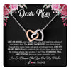 Interlocking Hearts Necklace Stainless Steel & Rose Gold Finish | 1 | Personalized Dear Mom Necklace From Daughter Son Like An Angel Mom Mothers Day Women Birthday Thanksgiving Christmas Jewelry Customized Gift Box Message Card | siriusteestore