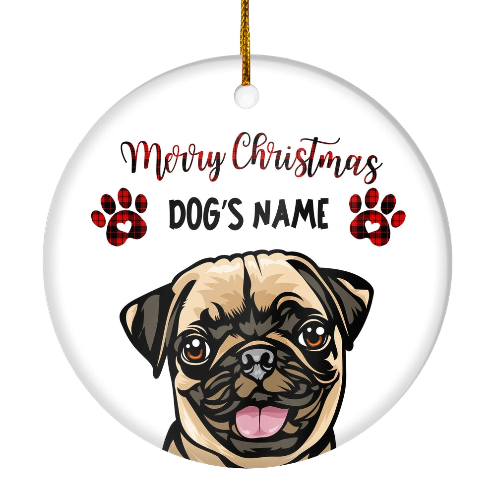 Personalized Dog Ornament For Christmas Dog Mom Dad Gifts Breed For Dog Owners Dog Memorial Customized Christmas Tree Ornament | siriusteestore