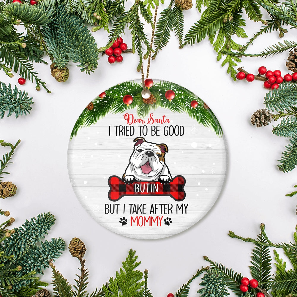 Personalized Dog Ornaments Dog Dad Mom Lover Customized Christmas Tree Ornament | siriusteestore