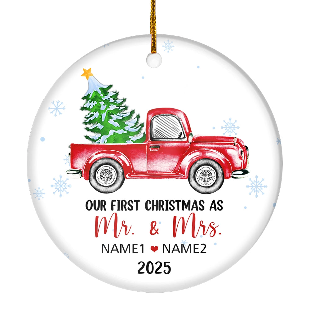 Personalized First Christmas As Mr And Mrs Ornament Married 2024 Custom Name Decoration Customized Christmas Tree Ornament | siriusteestore