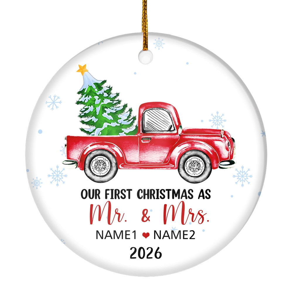 Personalized First Christmas As Mr And Mrs Ornament Married 2025 Custom Name Decoration Customized Christmas Tree Ornament | siriusteestore