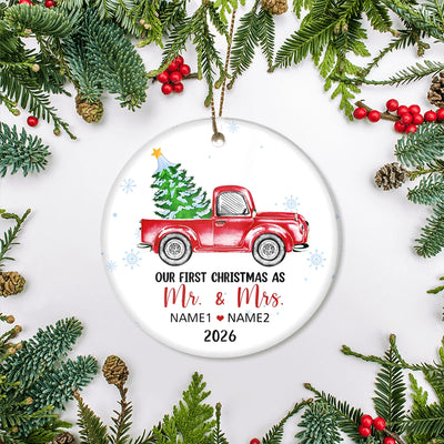 Personalized First Christmas As Mr And Mrs Ornament Married 2025 Custom Name Decoration Customized Christmas Tree Ornament | siriusteestore