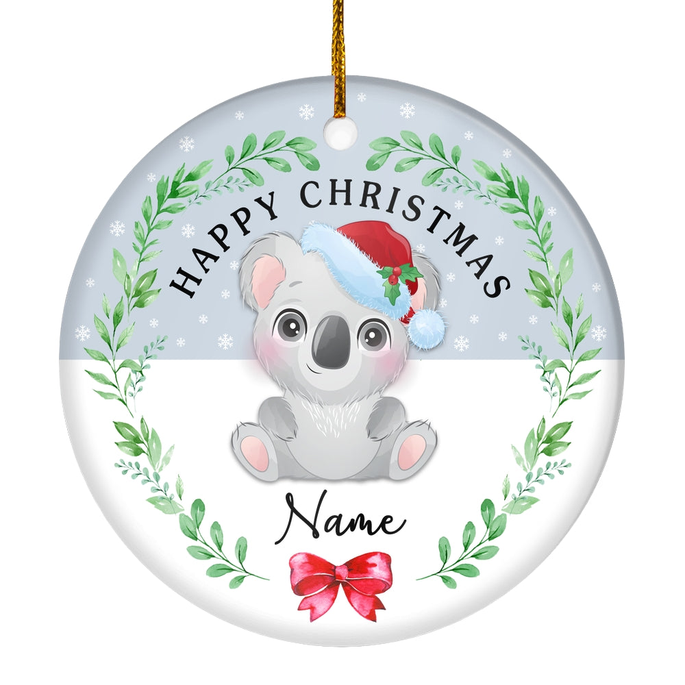 Personalized First Christmas Baby Ornament Custom Baby's Name Cute Koala First Christmas Baby (05) Customized Christmas Tree Ornament | siriusteestore
