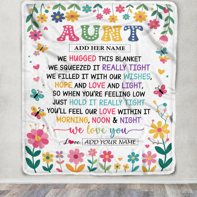 Personalized Gifts For Aunt From Niece Nephew Blanket We Hugged This Blanket Floral Presents Birthday Gift For Aunt Gifts Customized Fleece Throw Blanket | siriusteestore