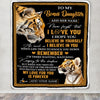 Personalized Gifts For Bonus Daughter Blanket From Stepmother Stepdad Tiger My Love For You Is Forever Stepdaughter Birthday Gifts Christmas Fleece Blanket | siriusteestore
