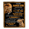 Personalized Gifts For Bonus Son Blanket From Stepdad Step Dad Lion My Love For You Is Forever Stepson Birthday Gifts Christmas Custom Fleece Blanket | siriusteestore