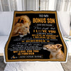 Personalized Gifts For Bonus Son Blanket From Stepdad Step Dad Lion My Love For You Is Forever Stepson Birthday Gifts Christmas Custom Fleece Blanket | siriusteestore