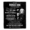 Personalized Gifts For Bonus Son Blanket From Stepfather Stepdad My Love For You Is Forever Stepson Birthday Gifts Graduation Christmas Custom Fleece Blanket | siriusteestore