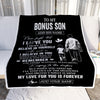 Personalized Gifts For Bonus Son Blanket From Stepfather Stepdad My Love For You Is Forever Stepson Birthday Gifts Graduation Christmas Custom Fleece Blanket | siriusteestore