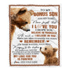 Personalized Gifts For Bonus Son Blanket From Stepmother Stepdad Bear My Love For You Is Forever Stepson Birthday Gifts Christmas Custom Fleece Blanket | siriusteestore