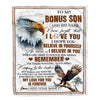 Personalized Gifts For Bonus Son Blanket From Stepmother Stepdad Eagle My Love For You Is Forever Stepson Birthday Gifts Christmas Custom Fleece Blanket | siriusteestore