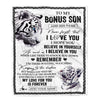 Personalized Gifts For Bonus Son Blanket From Stepmother Stepdad White Tiger My Love For You Is Forever Stepson Birthday Gifts Christmas Custom Fleece Blanket | siriusteestore