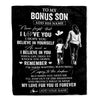 Personalized Gifts For Bonus Son Blanket From Stepmother Stepmom My Love For You Is Forever Stepson Birthday Gifts Graduation Christmas Custom Fleece Blanket | siriusteestore