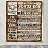 Personalized Gifts For Bonus Son From Stepmom Stepdad Blanket Wood Love You Fathers Day Stepson Gifts Birthday Graduation Christmas Customized Fleece Blanket | siriusteestore
